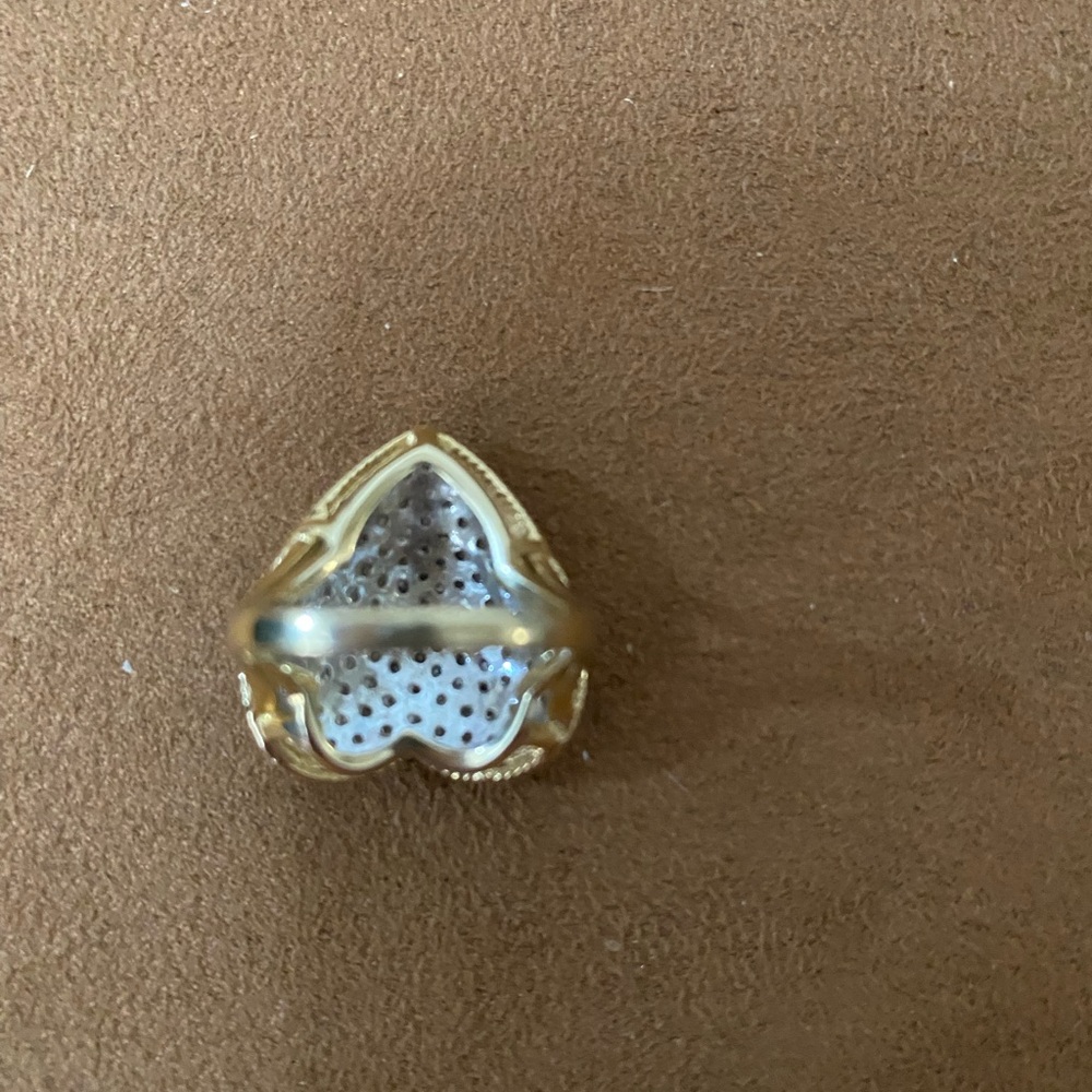 14k solid gold diamond heart ring - Picture 15 of 16
